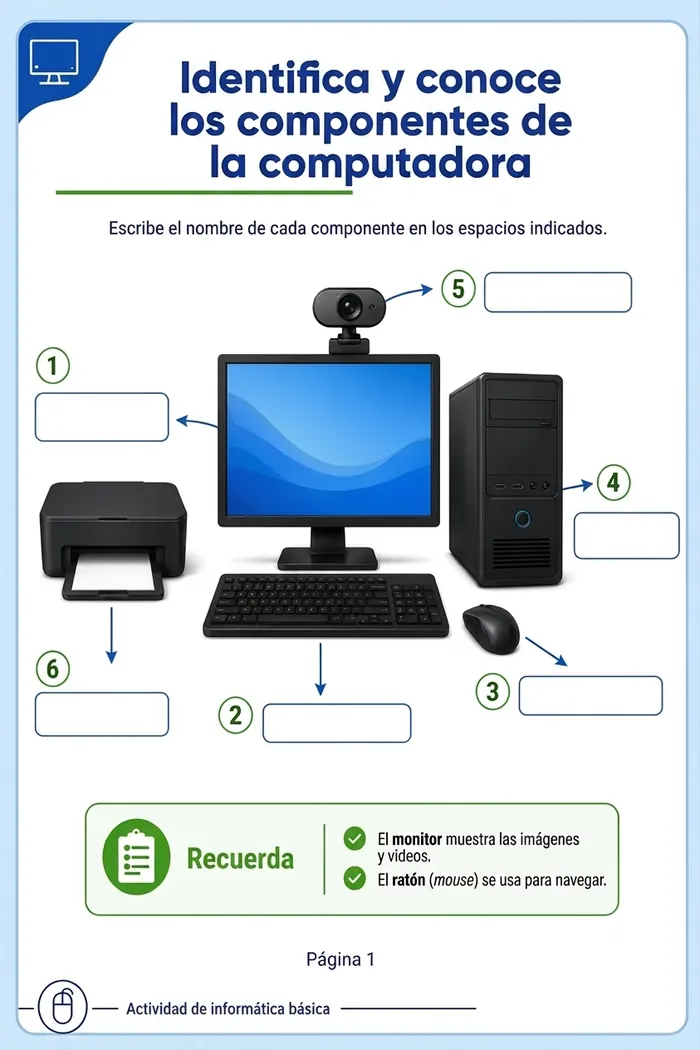 Ejercicio — Partes de la Computadora